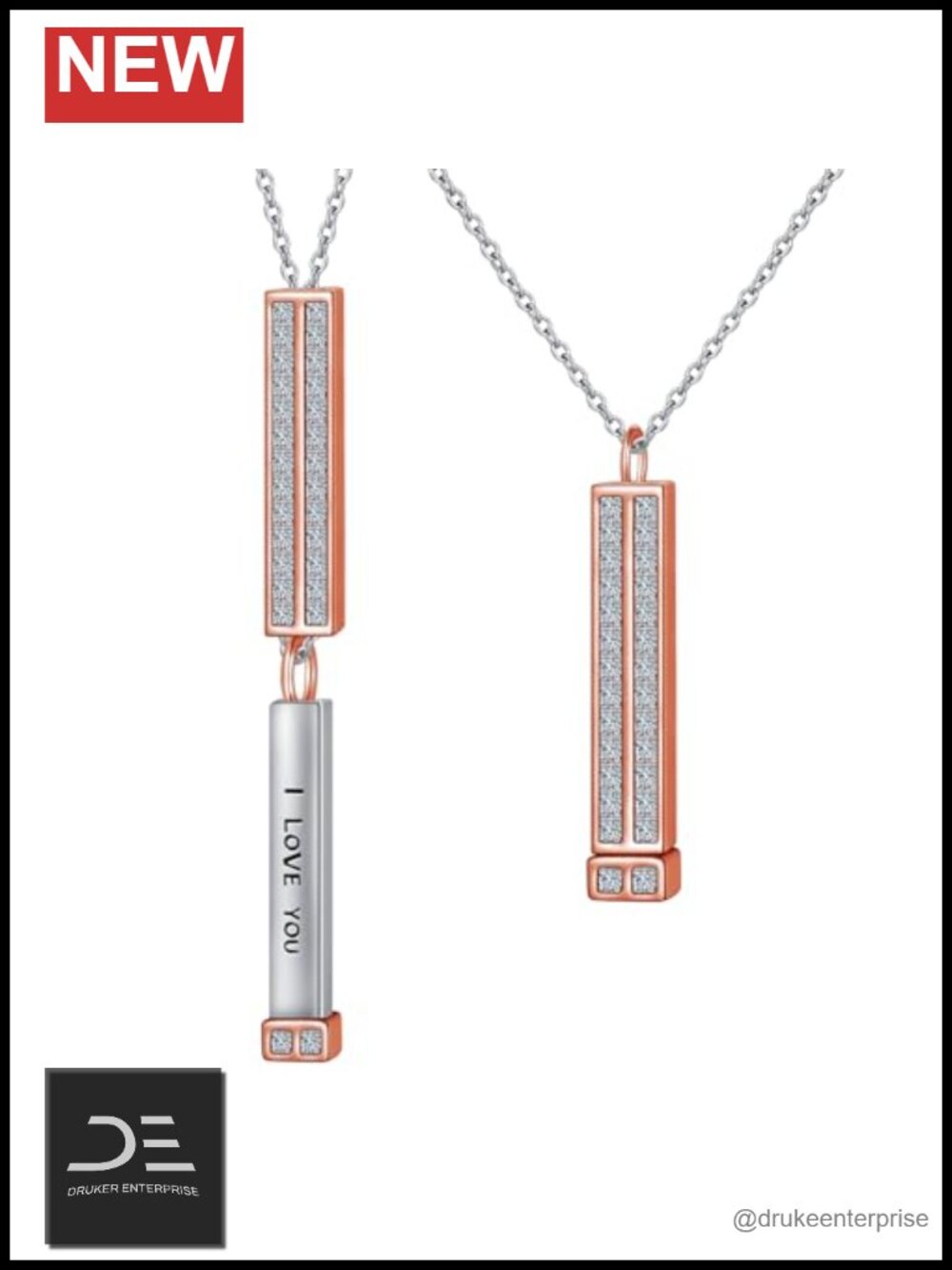 Sterling Silver Hidden Message Necklace Pendant for Her